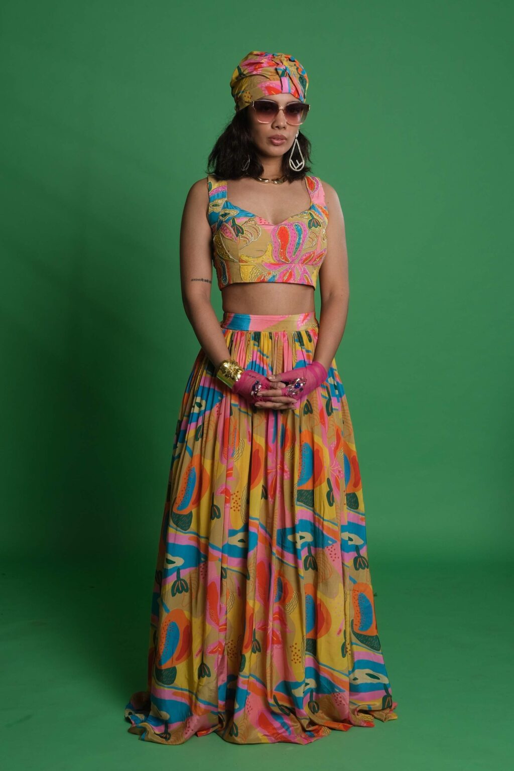 Croissant Embroidered Lehenga and Blouse