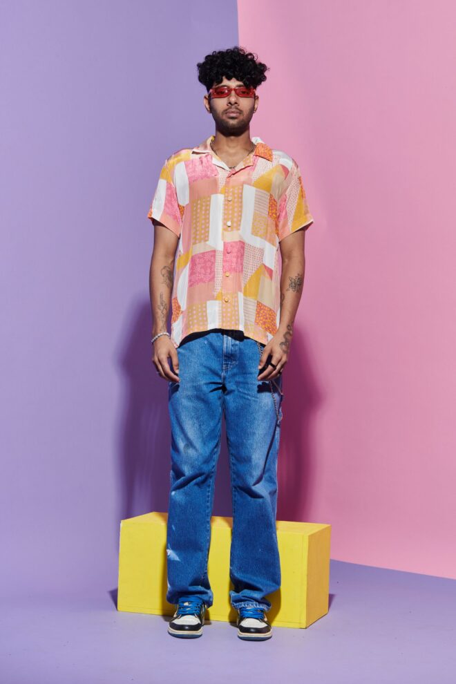 Geometric Print Shirt for Men