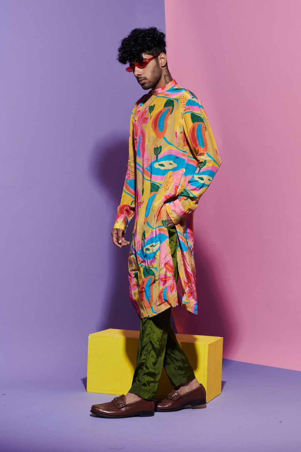 Men’s Kurta in Croissant Print