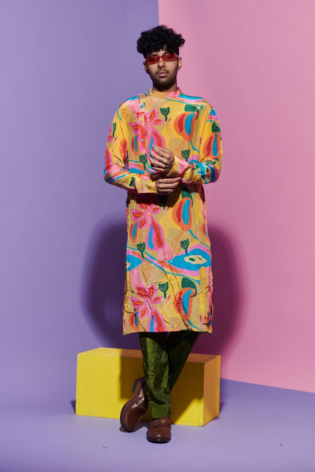 Men’s Kurta in Croissant Print